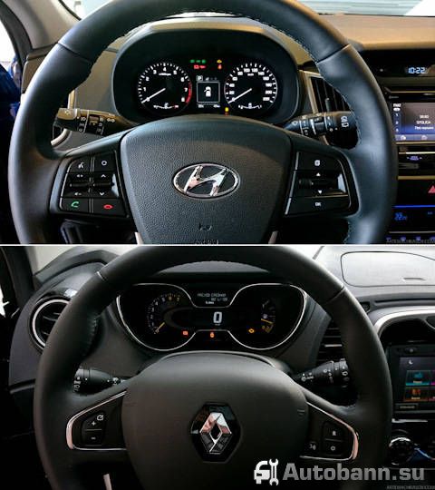Панель приборов Renault Kaptur и Hyundai Creta что лучше из кроссоверов рено каптур или хендай грета
