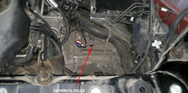 Отверстие выключателя з/х Lada Vesta замена масла в МКПП авто Лада Веста