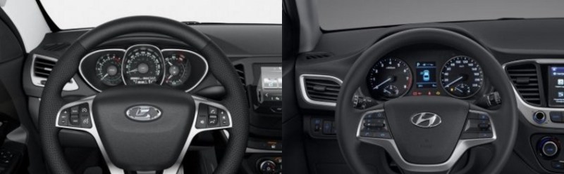 Водительское место Lada Vesta и Hyundai Solaris Солярис или Веста и что из них лучше