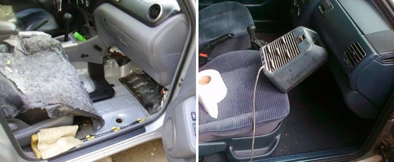 Способы сушки салона как удалить воду из салона автомобиля